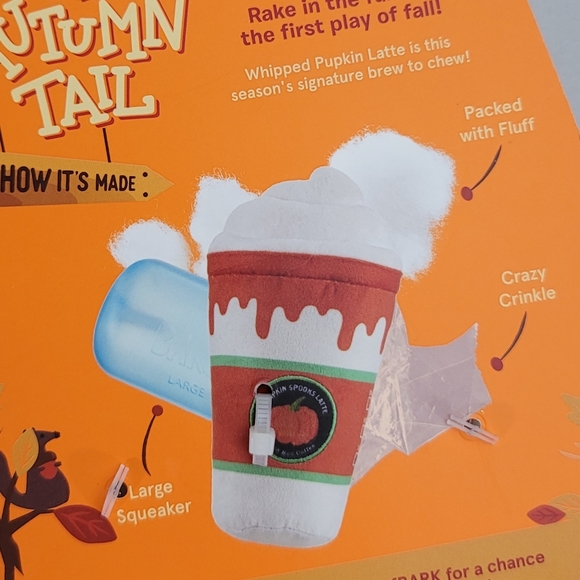 (3) BARK Whipped Pumpkin Latte Dog Toy - Picture 7 of 16